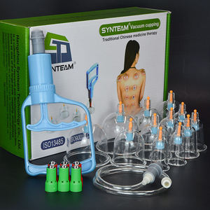 Chinois médical 12 pièces Hijama ventouses ensemble en gros chinois en plastique ventouses Massage vide ventouses ensemble de thérapie - Product Image 5