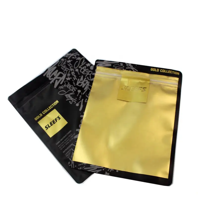 Mylar Foil Mini Pouches Wieder versch ließbare Metallic Gold Unterwäsche Socke Kurzarm Turnhose Kunststoff verpackung Reiß verschluss tasche für Höschen