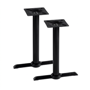 Base de Mesa Moderna de Metal Negro, Juego de 5 Piezas, Diseño Minimalista Duradero, Acabado en Cuero PU y Mármol para Muebles de Comedor de Apartamento - Product Image 1