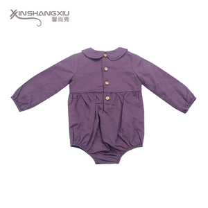 El nuevo diseño al por mayor de ropa de bebé establece mameluco de <span class=keywords><strong>lino</strong></span> para bebé de manga larga con botones - Product Image 2
