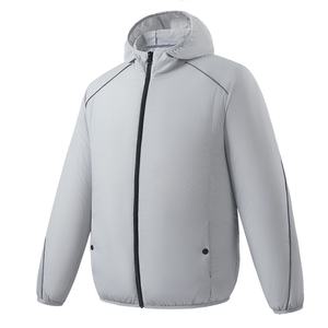 Veste d'extérieur d'été décontractée à manches longues pour hommes, <span class=keywords><strong>taille</strong></span> XS, capuche avec ventilateur de refroidissement, col montant, logo avant, protection solaire - Product Image 4