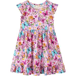 Robe pour fillette BambooBud en viscose de bambou, style A-line, dos nu, sans manches, pour fête ou décontractée, tailles 2T-5T - Product Image 1