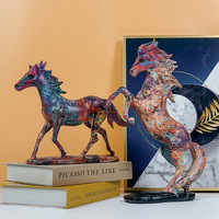 Personnalisé Feng Shui guerre chevaux Statue résine zodiaque chinois cheval ornements oeuvre cadeau Collection Figurines Sculpture