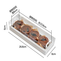 Boîte d'emballage rectangulaire pour gâteau, dessert, pain, 12*6,3*4 pouces, avec couvercle transparent