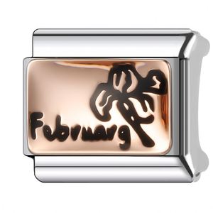 Italian Style DIY Jewelry Accessories Month Series 9mm Single Section Module Units Classic Beaded for Party Titanium Steel Gift - Product Image 6