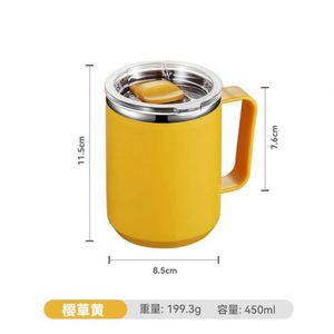Vente en gros usine – Tasse à café isotherme double paroi en acier inoxydable 304 de 450 ml (15 oz) avec couvercle à couvercle coulissant et poignée, couleur personnalisable - Product Image 2