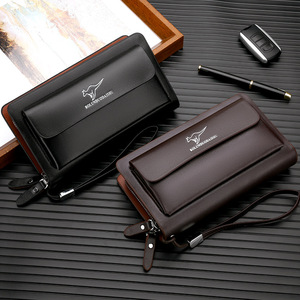 <span class=keywords><strong>Pochette</strong></span> da <span class=keywords><strong>Uomo</strong></span> alla Moda in PU con Doppia Cerniera Borsa Portacellulare di Grande Capacità Vendita all'Ingrosso Transfrontaliera - Product Image 2