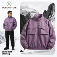 Veste en simili cuir pour homme - Style décontracté d'hiver avec détails brodés et logo personnalisé