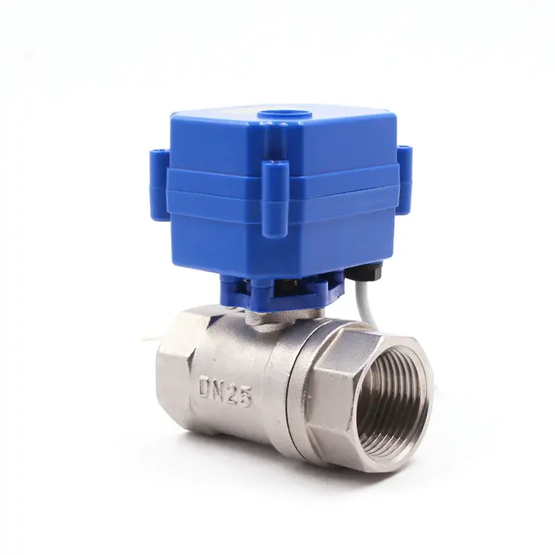 DN15 DN20 DN25 Motorized Ball Valve 2-way Stainless Steel Full Bore Electric Ball Valve 2-wire Electric Actuator AC/DC 9-24V
