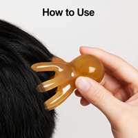 1PC Peigne de massage en silicone en forme de tête de pieuvre pour la thérapie du cuir chevelu, gratte-tête pour la relaxation des méridiens, outil portable anti-stress