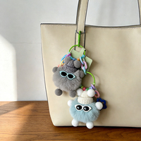 Porte-clés en peluche chat Kawaii personnalisé, pendentif monstre mignon, mini poupée en peluche, breloque de sac, porte-clés moelleux, ornement suspendu