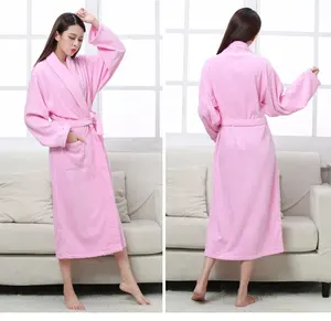 Men Women 100% Cotton Terry Bathrobe Unisex Solid Towel Sleepwear Long Bath Robe Dressing Gown 5 star hotel