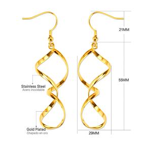 Boucles d'oreilles pendantes plaquées or pour femme – Bijoux fantaisie en promotion - Product Image 4