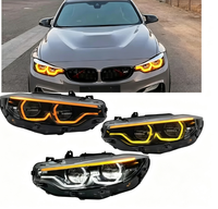 Phare avant LED modifié pour BMW Série 4 F32 2012-2019, style Ikon, feux de jour tricolores, accessoires de voiture