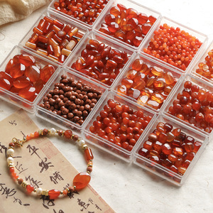 Venta al por mayor de cuentas sueltas de ágata roja natural a rayas, cuentas para hacer joyería DIY, suministros para pulseras y collares. - Product Image 3