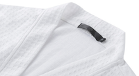 Peignoir de luxe pour femme en tissu gaufré lavé, imprimé lettres animales, avec passepoil, doux, respirant, à manches longues, longueur intégrale, idéal pour les vacances
