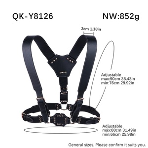 QKKQ Male <b>Body</b> Chest Belt <b>Leather</b> <b>Harness</b> Belt Adjustable <b>Harness</b> Lingerie for Men - Product Image 2