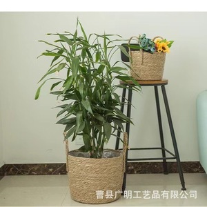 Rattan <b>Storage</b> <b>Basket</b> Round Portable Clothing Organizer For Laundry And Toy <b>Storage</b> - Product Image 2