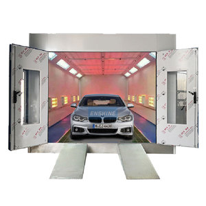 Cabine de peinture automobile chauffée électriquement avec ventilateurs centrifuges pour le service de carrosserie - Product Image 2