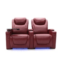 Canapé inclinable électrique de luxe Geeksofa 6 places pour home cinéma, configuration 3+2+1 avec table d'appoint et éclairage d'ambiance LED pour cinéma
