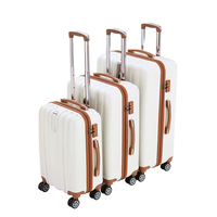 Ensemble de bagages de voyage d'affaires personnalisé en ABS et polyester, 3 pièces, avec serrure TSA et roulettes - valise en gros