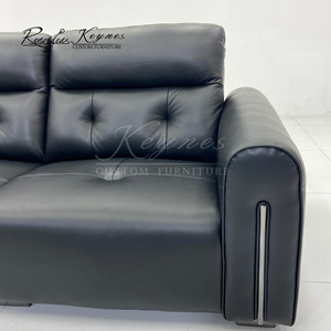 Canapé inclinable électrique 3 places en similicuir, dossier capitonné, inclinaison électrique, se transforme en lit, mobilier contemporain pour salon - Product Image 4
