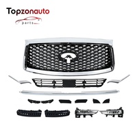 Kit de pare-chocs Topzonauto pour Infiniti QX80 2018-2022, pare-chocs avant complet, calandre, garniture, ensemble de feux antibrouillard, OEM 62022-6GW0A 62310-6GW0A
