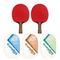 Nouvelle arrivée de la marque Kuangfeng : Raquette de tennis de table haute performance, caoutchouc de qualité supérieure, ensemble de tennis de table avec sac en cuir.