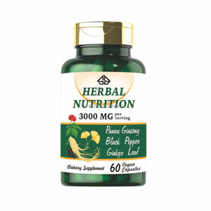 Cápsulas de Hierbas para Adultos, Refuerzo del Sistema Inmunológico, Antioxidante, Mejora la Circulación Sanguínea, Ginseng, Ginkgo, Pimienta Negra, 60 Cápsulas - Product Image 4