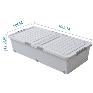 Contenedor de almacenamiento debajo de la <span class=keywords><strong>cama</strong></span> con <span class=keywords><strong>ruedas</strong></span>, organizador de plástico, cajón inferior - Product Image 3