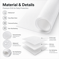 Tapis de protection antidérapant et imperméable en EVA texturé blanc pour tiroirs et étagères, facile à découper, pour rangement de cuisine