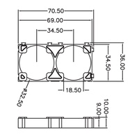 Soporte Modular Encajable para Baterías ABS+PC 32650, Espaciado: 34.5mm, Soporte para Celdas de Batería 32700 para Paquete de Baterías 32650 DIY