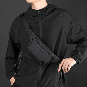 Marca personalizada Premium gran capacidad impermeable portátil deportes al aire libre negro Nylon Fanny Pack elegante hombre bolsa - Product Image 2
