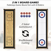 2 in 1 Permainan Papan Kayu Shuffleboard dan Curling