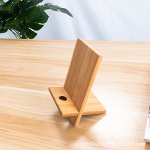 Bamboo Wood Mobile Phone Stand Desktop Charging Base Natural Color <b>Tablet</b> <b>Holder</b> Minimalist Design - Product Image 3