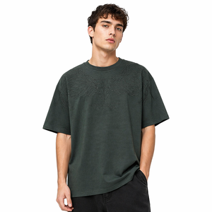 Camiseta de Manga Corta para <span class=keywords><strong>Hombre</strong></span>, Estilo Casual, Bordado Floral, de Alta Calidad, Juvenil, Holgada, Marca de Moda Urbana Americana - Product Image 2