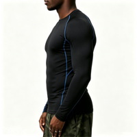 T-shirts de sport de compression en gros pour hommes, anti-transpiration, couche de base, impression personnalisée, OEM, vierges, pour la course et la gym