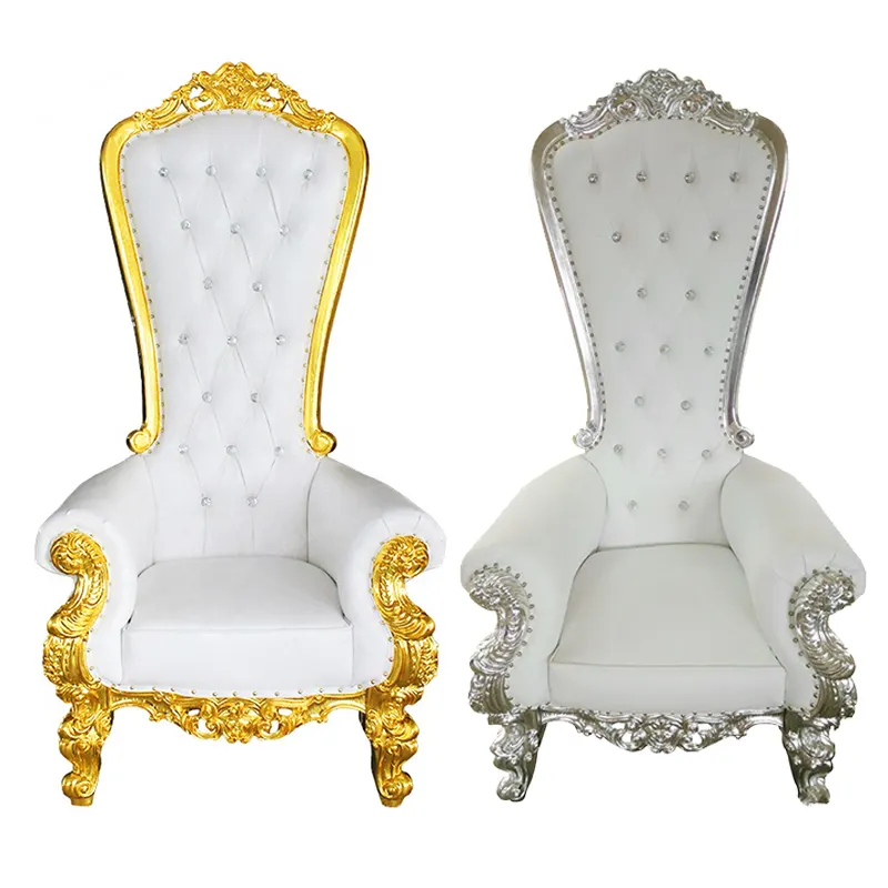 Vente en gros de chaises royales pour trône de mariage chaise de mariage King à dossier haut de haute qualité