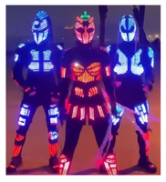 Costume de marcheur sur échasses à LED à commande sans fil, spectacle de robot LED personnalisé, vêtements de rave, costumes unisexes hip-hop pour hommes, DC 5V