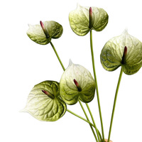 Fleur artificielle Anthurium en PU, faite à la main, résistante à la décoloration, au toucher réaliste, pour la décoration d'hôtel, la fête des mères et les remises de diplômes