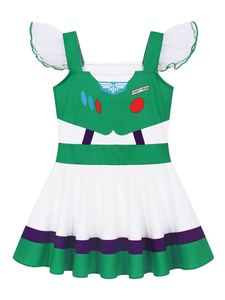 Robe de princesse Buzz Lightyear pour enfants, déguisement de carnaval d'Halloween Toy Story à manches volantées, costumes de films et séries télévisées pour filles, vente en gros - Product Image 2