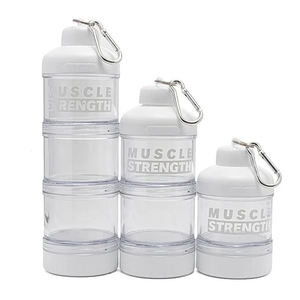 Boîte à poudre protéinée portable en plastique sans BPA à 3 couches avec logo personnalisé et porte-clés – Nouveau produit - Product Image 5