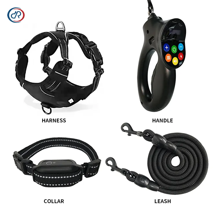 OKKPETS Hot Sale Dog Bark Deterrent Devices for Large Dogs with Rechargeable Remote  Auto Tension Sensing and Dog Leash