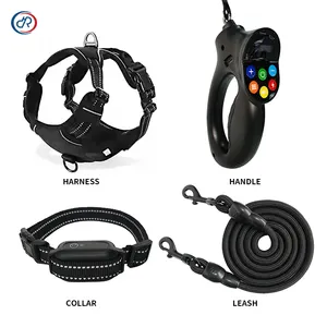 OKKPETS Hot Sale Dog Bark Deterrent Devices For Large Dogs With Rechargeable Remote Auto Tension Sensing And Dog Leash