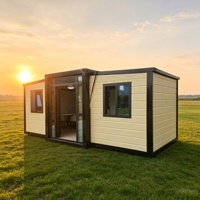 Maison conteneur extensible Shinestone à double aile, villa modulaire préfabriquée, design personnalisé des fenêtres et des portes pour les stations balnéaires en bord de lac