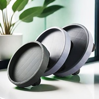 Plateau à plantes rond en plastique personnalisable avec roulettes, grande capacité, chariot mobile pour pot de fleurs, idéal pour jardinières en ciment et jardins domestiques