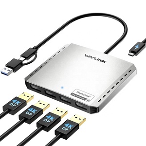 Adaptateur d'affichage universel WAVLINK Quad <span class=keywords><strong>4K</strong></span> 120Hz Dual 8K Displaylink USB A USB C Wavlink WL-UG7501D-PD - Product Image 1