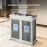 Poubelle double en métal Classifier la poubelle Deux poubelles 30L Poubelle de recyclage 2 compartiments avec seau intérieur
