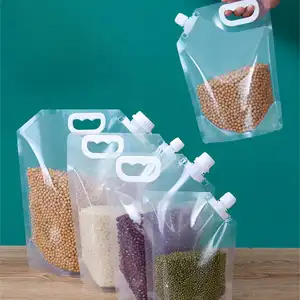 Portátil Folding Water Bag Líquido Ao Ar Livre Transparente Cerveja Beber Suco Bebida Portable Spout Pouch Clear Plastic Bag