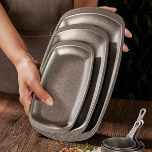 Placas de almacenamiento de acero inoxidable Snow Peak con oreja Anti-escaldado Snack Steak Buffet Platos Plato de lado ancho profundo Sevring para mesa - Product Image 1
